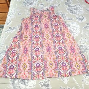 Rachel Zoe Multicolor Geometric Linen Dress Size Medium EUC